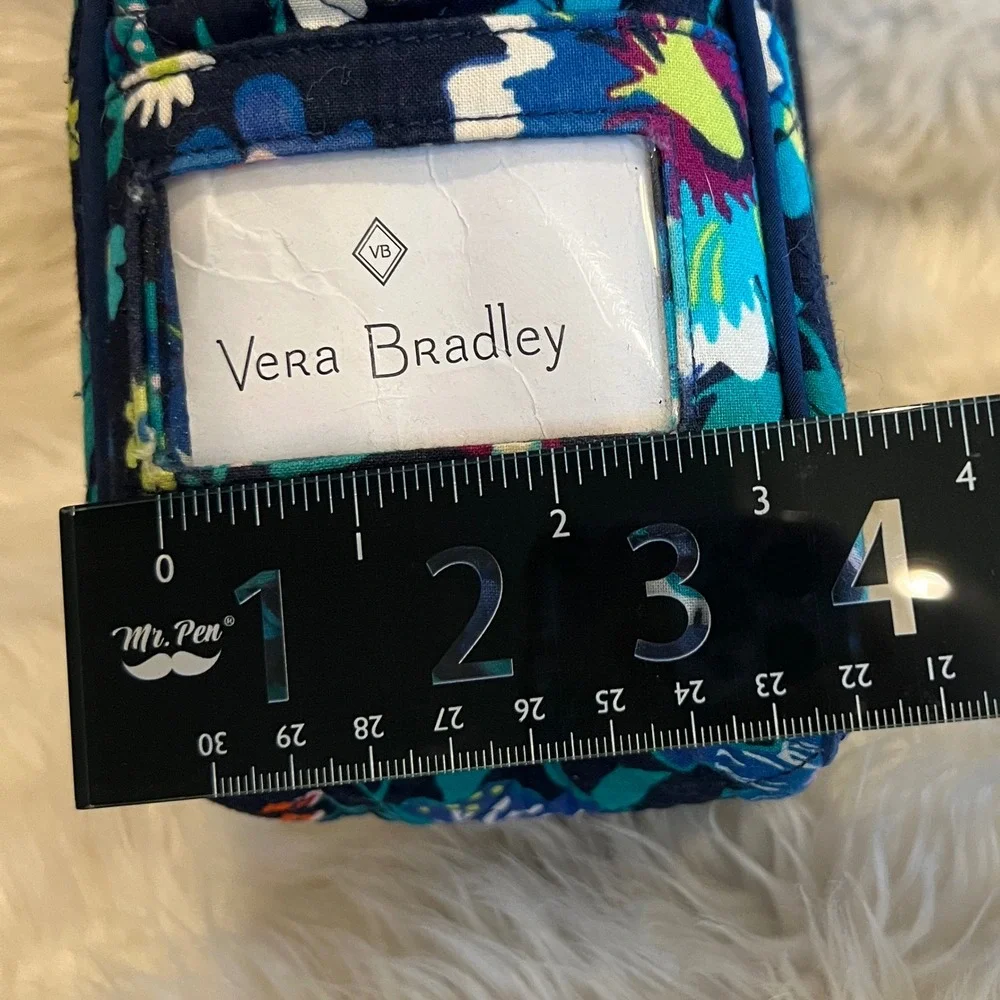 Vera Bradley Moonlight Garden Floral Quilted Insulated Lunch Bag Navy Blue